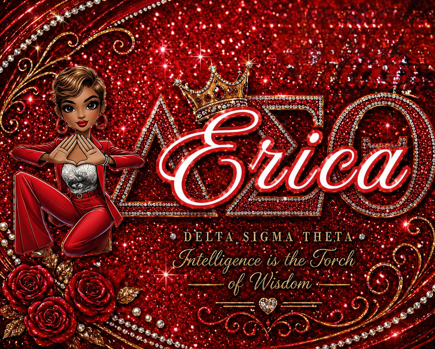 Custom red Delta Sigma Theta graphic design
